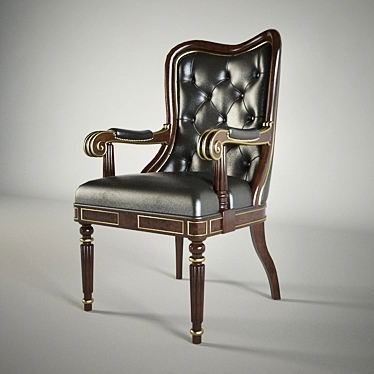 Hickory White Armchair: Elegant Comfort 3D model image 1 