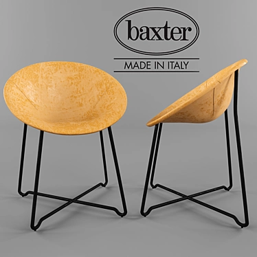 Baxter Askia Chair: Elegant Metal & Leather Seating 3D model image 1 