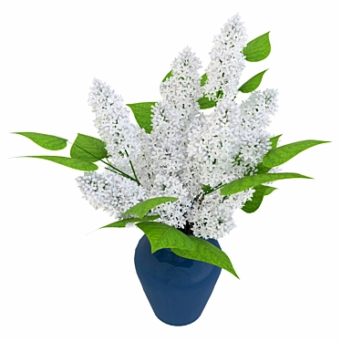 Ethereal White Lilac Bouquet 3D model image 1 