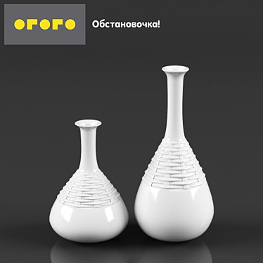 Elegant Beatrice Ceramic Vases 3D model image 1 