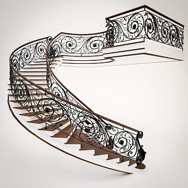 Radius Forged Handrail Staircase 3D model image 1 