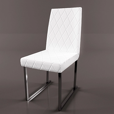 Modern Chrome-Style Leather Chair 3D model image 1 