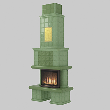 Russian-inspired Fireplace 3D model image 1 