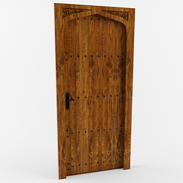 Elegant Tudor Oak Door 3D model image 1 