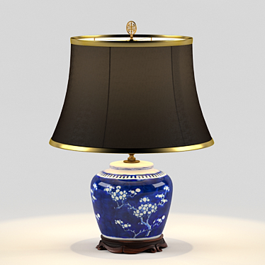 Elegant Chinese Porcelain Lamp 3D model image 1 