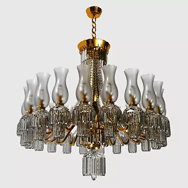 Elegant Ceiling Chandelier 3D model image 1 