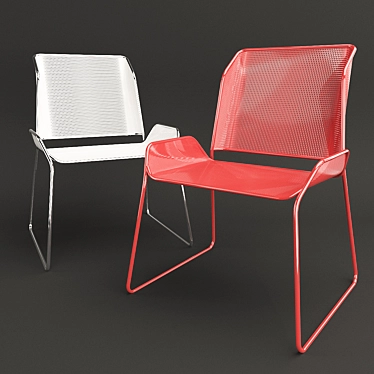 Perforated Dual Color Chair 3D model image 1 