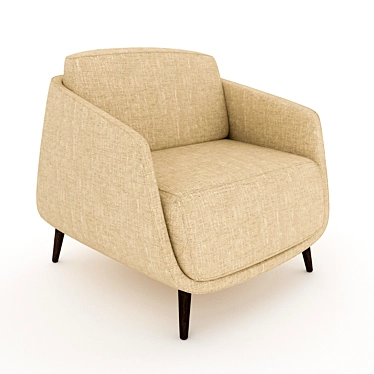 Modern Ergonomic Armchair 3D model image 1 