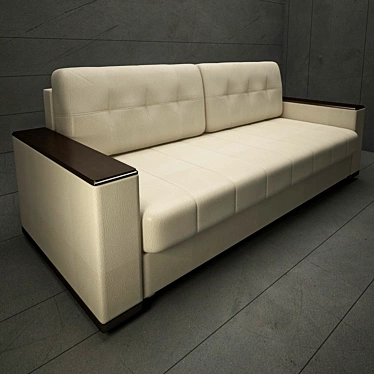 Modern Russian Leather Sofa 3D model image 1 