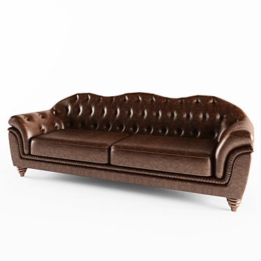 Sleek Leather Sofas 3D model image 1 