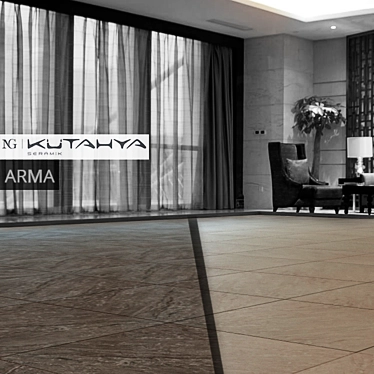 Title: ARMA Rectified Polished Tiles - Grey & Anthracite 3D model image 1 