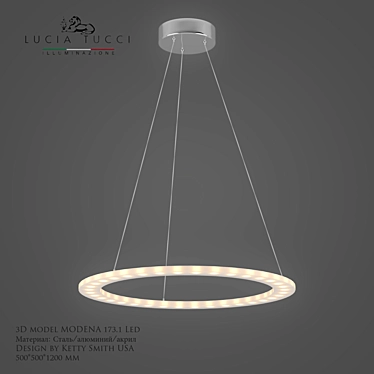 Sleek Led Chandelier: MODENA 173.1 3D model image 1 