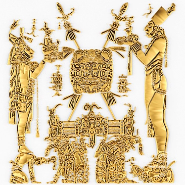 Maya Indians Relief Sculpture 3D model image 1 