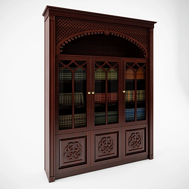 Elegant Arabic Bookcase: A Stunning Decor Addition 3D model image 1 