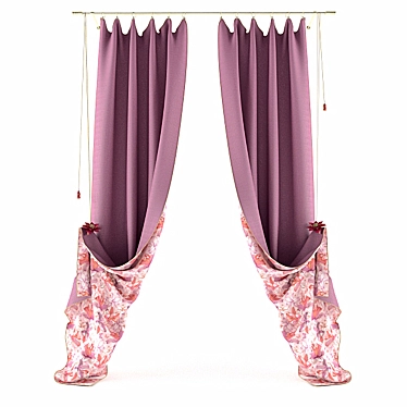 Classic Straight Curtain 3D model image 1 