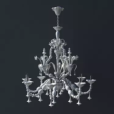 Elegant Ivory Chandelier for Girls 3D model image 1 