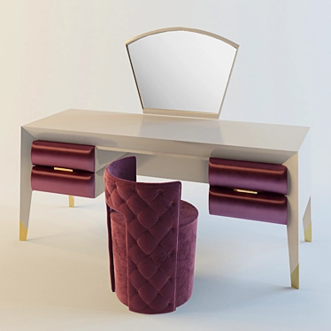 Modern Dressing Table Set 3D model image 1 