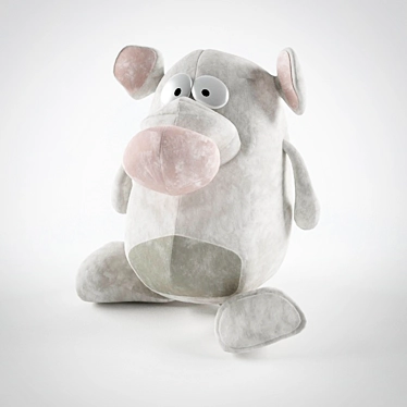 Cozy Whiskers: Plush Mouse Toy 3D model image 1 