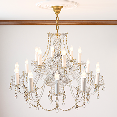 Elegant 18-Light Andrea Chandelier 3D model image 1 