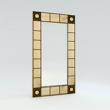 Oriental Texture Glass Mirror 3D model image 1 