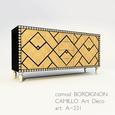 Elegant Art Deco Chest: BORDIGNON CAMILLO 3D model image 1 