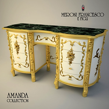 Exquisite Meroni "Amanda" Dressing Table 3D model image 1 