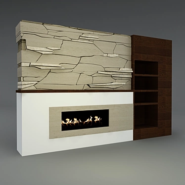 Travertine Masterpiece Fireplace 3D model image 1 