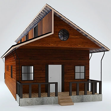 Rustic Wooden Home 3D model image 1 