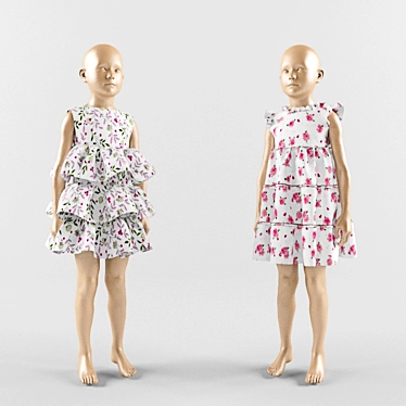 Adorable Kids Mannequin Dress 3D model image 1 