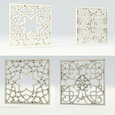 Eastern Style Stone Panels 3D model image 1 