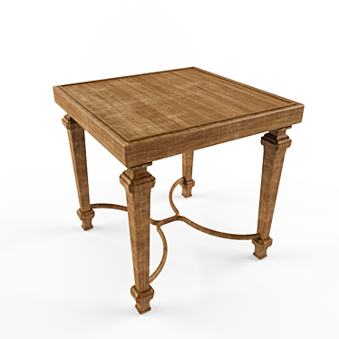 Vintage Wooden Table for Restaurants 3D model image 1 