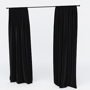 Elegant Window Curtain 3D model image 1 