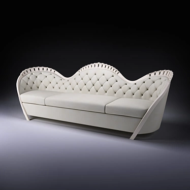 Elegant Rocaille Sofa: Belloni 3D model image 1 