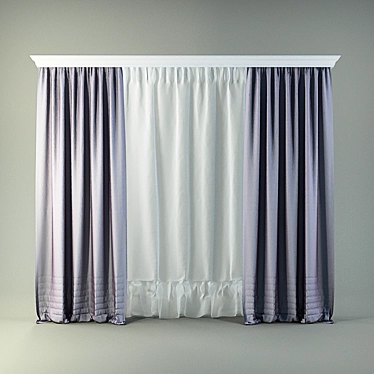 Modern Style Curtains 3D model image 1 