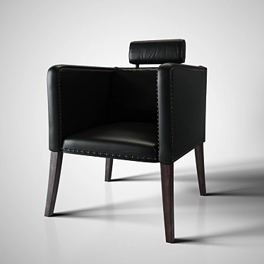 Elegant Leather Accent Chair 3D model image 1 