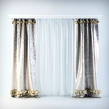 Classic Elegance Curtain 3D model image 1 