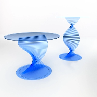 Elegant Frosted Glass Table 3D model image 1 