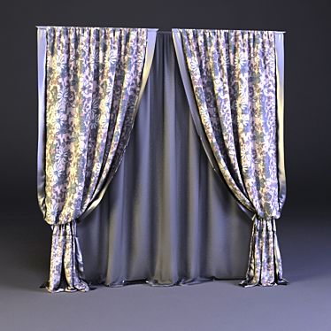 Elegant Satin-Insert Blinds 3D model image 1 