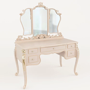 Elegant Wood Dressing Table 3D model image 1 