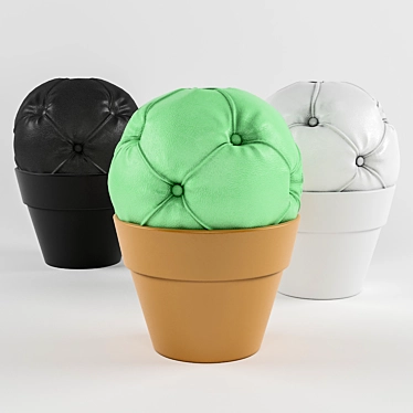 Danish Design: The BUX Cactus Ottoman 3D model image 1 