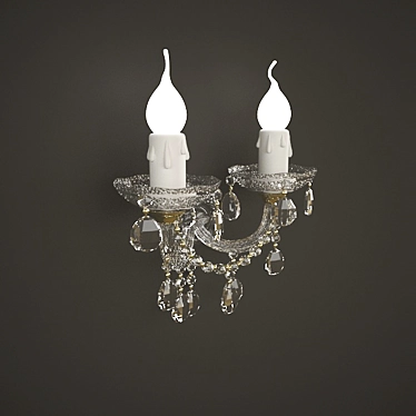 Elegant Crystal Wall Sconce 3D model image 1 