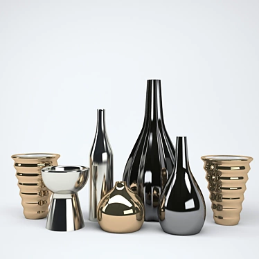 Elegant Modern Vase Collection 3D model image 1 