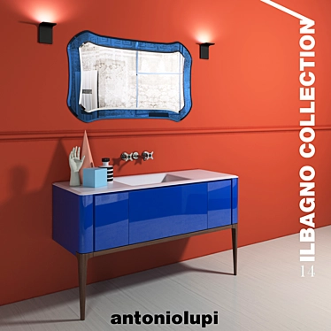 Title: ILBAGNO 14 4-Piece Bathroom Set 3D model image 1 