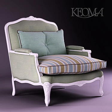 Vintage Armchair with Chic Cushions 3D model image 1 