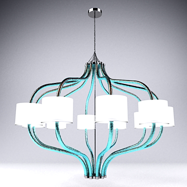 Medieval Spiral Chandelier 3D model image 1 