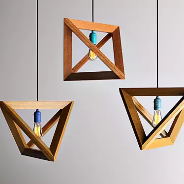 Geometric Wooden Lampshades by Herr Mandel 3D model image 1 