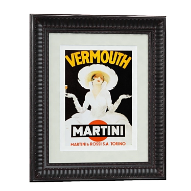 Vintage Vermouth Martini Art Print 3D model image 1 