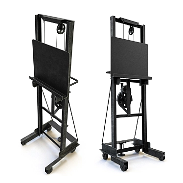 Industrial Steel Easel on Casters 3D model image 1 