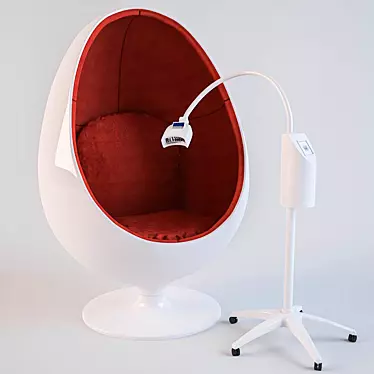 Egg Chair with Speaker: Ultimate Comfort and Immersive Sound 3D model image 1 