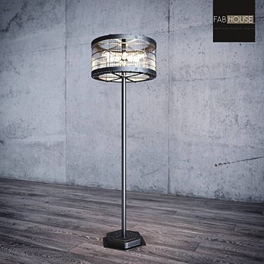 Rustic Cage Floor Lamp 3D model image 1 